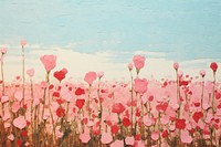 Flower rose field art painting outdoors