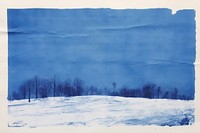 Winter landscape art painting nature. AI generated Image by rawpixel.