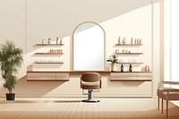 Hair salon furniture chair wall. AI generated Image by rawpixel.