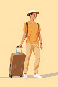 Suitcase vacation luggage walking. AI generated Image by rawpixel.