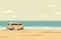 Van vehicle beach land. 