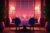 Restaurant architecture furniture lighting. AI generated Image by rawpixel.