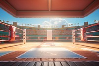 Boxing ring sports transportation architecture. 