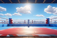 Boxing ring sports architecture competition. 