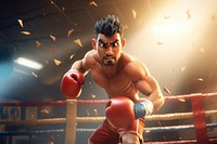 Man fighting playing boxer punching sports boxing. AI generated Image by rawpixel.