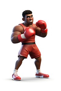 Black man play boxing punching cartoon sports. AI generated Image by rawpixel.