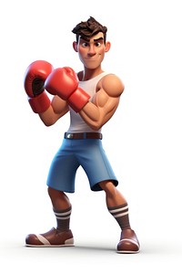 Man play boxing punching cartoon sports. AI generated Image by rawpixel.