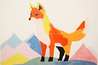 Fox art painting mammal. 