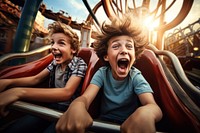 Two boys shouting laughing child. AI generated Image by rawpixel.