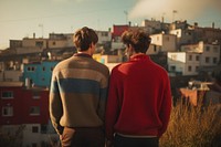 Sweater adult city togetherness. AI generated Image by rawpixel.