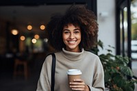 Cup holding coffee smile. AI generated Image by rawpixel.