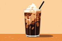 Iced latte coffee milkshake dessert drink. AI generated Image by rawpixel.
