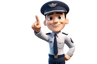 Commercial airline pilot cartoon white background accessories. AI generated Image by rawpixel.