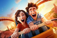 Couple cartoon coaster sports. AI generated Image by rawpixel.