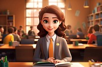 Female student cartoon publication computer. AI generated Image by rawpixel.