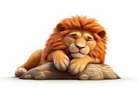 Sleeping lion cartoon mammal animal. AI generated Image by rawpixel.