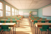 Classroom architecture furniture building. AI generated Image by rawpixel.