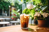 Vietnamese iced coffee beverage drink glass. 