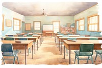Classroom architecture furniture building. AI generated Image by rawpixel.