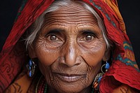 Elderly Indian woman adult tribe headscarf. AI generated Image by rawpixel.