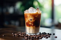 Iced coffee drink glass cafe. AI generated Image by rawpixel.