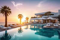 Hotel resort architecture outdoors building. AI generated Image by rawpixel.