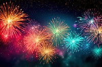 Colorful fireworks backgrounds night illuminated. AI generated Image by rawpixel.