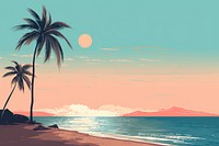 Beach tree outdoors horizon. AI generated Image by rawpixel.