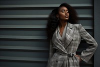 Black businesswoman portrait standing fashion. 