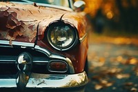 Broken old car headlight vehicle road. AI generated Image by rawpixel.