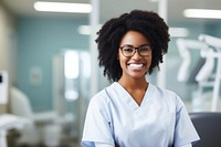 Black female dentist smiling adult nurse. AI generated Image by rawpixel.