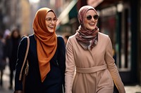 Muslim women laughing smiling smile. 