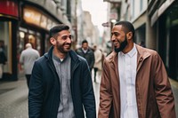 Muslim men laughing smiling walking. AI generated Image by rawpixel.