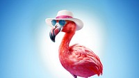 Flamingo animal bird beak. AI generated Image by rawpixel.