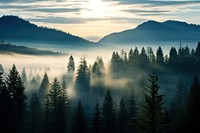 Landscape panoramic outdoors woodland. 