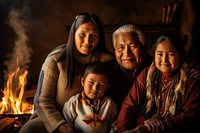 Native american family fireplace adult togetherness. AI generated Image by rawpixel.