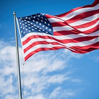 American flag blue sky independence. AI generated Image by rawpixel.