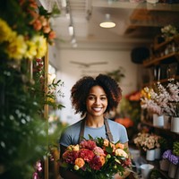 Female florist flower smile adult. AI generated Image by rawpixel.