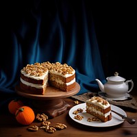 Carrot cake cheesecake dessert table. AI generated Image by rawpixel.