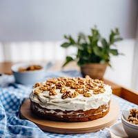 Carrot cake nut dessert table. AI generated Image by rawpixel.