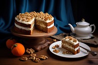 Carrot cake nut dessert table. AI generated Image by rawpixel.