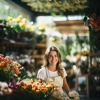 Florist flower gardening outdoors. AI generated Image by rawpixel.