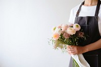 Florist flower holding apron. AI generated Image by rawpixel.