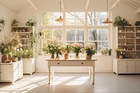 Furniture window flower table. 