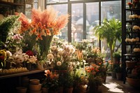 Flowers shop outdoors window nature. 