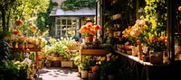 Flowers shop outdoors garden nature. 