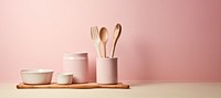 Spoon pink cup silverware. 