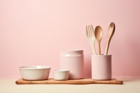 Spoon bowl fork pink. AI generated Image by rawpixel.