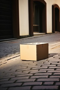 Cardboard box street carton light.