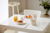 A breakfast table food furniture brunch. 